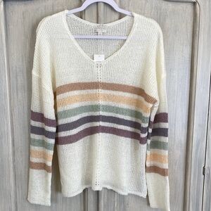 Cato Multicolor Striped V-Neck Sweater